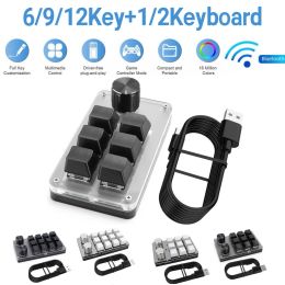 Toetsenboards Aangepaste gaming keyboard knop 9 Key 2 Knop Programmeerbaar Geschikt voor PS Tekening Gaming OSU Volume -besturingsaccessoires