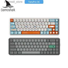 Claviers Darmoshark K5 2.4G sans fil double mode clavier de jeu mécanique échange à chaud 68 touches rvb rétro-éclairage GATERON commutateur ESports PC ordinateur portable Q231121