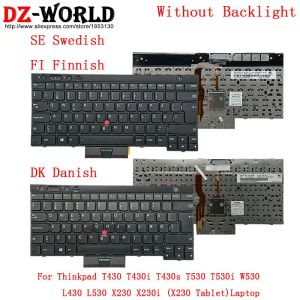 Teclados DK Danés SE Sueco Fi Teclado finlandés para Lenovo ThinkPad T430 S T530 W530 X230 I L430 L530 laptop 04x1341 04x1210 04x1324