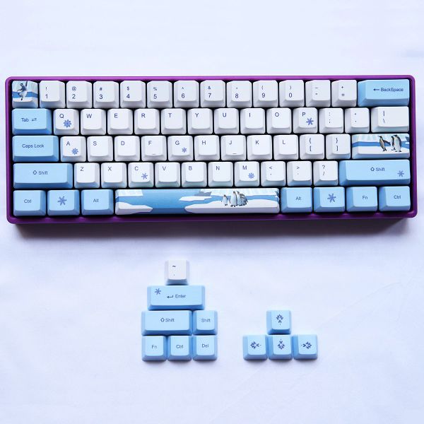 Tecillos Dolphin Penguin tema PBT Dyesub KeyCaps Fit OEM Fit Cherry Mx Switches para GK61 GK64 GH60 XD60 XD64 Tecillos mecánicos