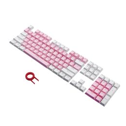 Keyboards Injection DoubleShot 104 touches Keycaps PBT KEYCAP COULEUR BLANC RING pour le clavier mécanique