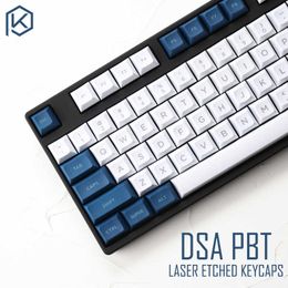 Claviers dsa pbt top Légendes imprimées blanc bleu Keycaps gravés au laser gh60 2 xd64 87 104 xd75 xd96 xd84 cosair k70 razer blackwidow T230215