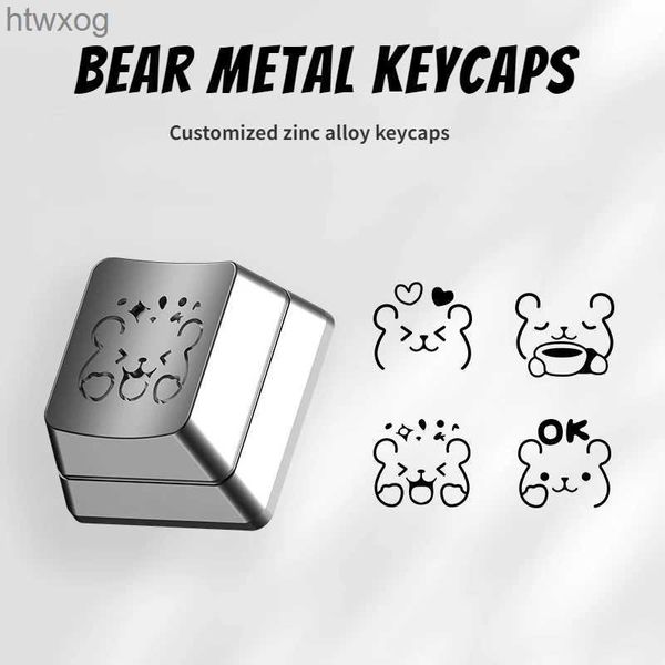 Claviers ECHOME en alliage de Zinc métal Keycap argent plaqué personnalisé mignon ours clavier capuchon OEM profil Keycap pour clavier mécanique cadeau YQ240123