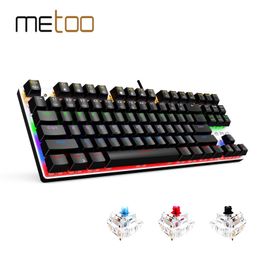 Keyboards Edition Mechanisch toetsenbord 87 toetsen blauwe schakelaar gaming voor tablet desktop Russische sticker 230821