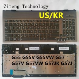 Claviers Clavier d'ordinateur portable coréen anglais avec rétro-éclairage pour ASUS G55 G55VW ROG G55V G75 G57 G57V G57VW G57J G57JK