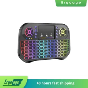 Claviers Ergoage Breetooth sans fil Breetooth I10 Mini Flying Mouse Keyboard Touchpad Lithium Battery TV Box PS3 Smart TV Tablet PC ordinateur portable