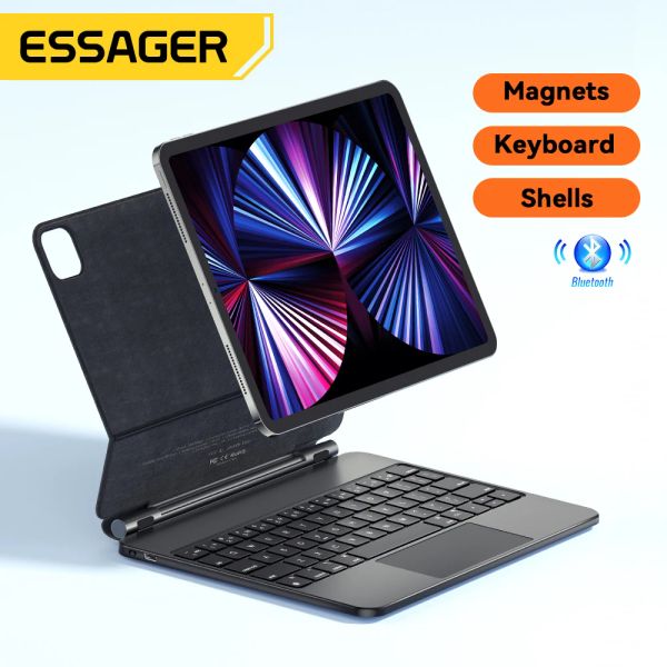 Claviers Essager Mini Mini Intelligent Bluetooth Keyboards Anti-digital empreinte Portable RVB iPad Wireless Keyboard pour tablette Ipad Pro