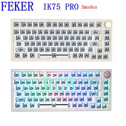 Claviers Feker IK75 Pro 75% Clavier mécanique Kit de bricolage Bluetooth / 2.4G Interface USB Connexion Hot Swap Swap RVB Dial Knob Keyboard