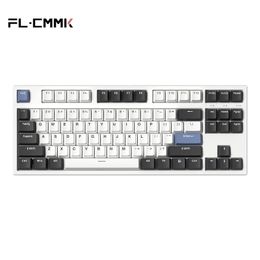 Claviers FLESPORTS GP87 Clavier Mécanique à Trois Modes 87 Touches RGB Interchangeable 2 4G Sans Fil Bluetooth Filaire Win Mac iPad 230712