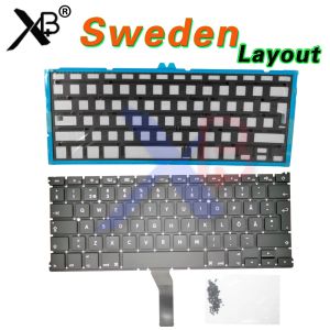 Teclados para A1369 A1466 SE Suecia Suecia Tornillo de retroceso/retroiluminación+100pcs Tornillos de teclado para MacBook Air 13.3 