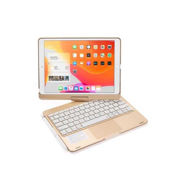 Claviers pour iPad 9 10.2 Tablette PC Bluetooth Keyboard 360 degrés Base de clavier sans fil avec couvercle de protection tactile