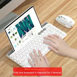 Claviers Fude K931t Dual-Mode Wireless Bluetooth Keyboard Card Slot Connection Android Mobile Tablet Desktop Computer Dual Bluetooth 230715