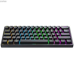 Toetsenboards G101 61 Key Wired Mechanical Keyboard RGB BACKLACT KEYBOARD PBT Dual Color Instinion Molding Keyboard Cover Blue Switch PC Gaming Keyboardl2404