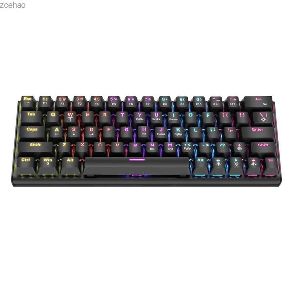 Claviers G101D Keyboard de jeu mécanique 63 Clé Clavier compact Compact Compact avec éclairage de couleur RVB adaptée aux ordinateurs portables2404