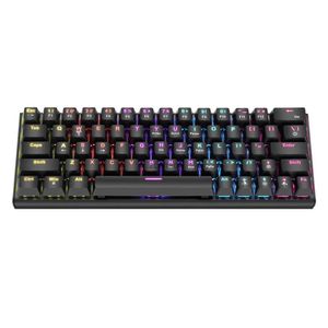 Tastaturen G101D Mechanische Gaming-Tastatur 63 Tasten Kompakte kabelgebundene Computertastatur mit RGB-Farbbeleuchtung Tastatur für Laptop PCL240105