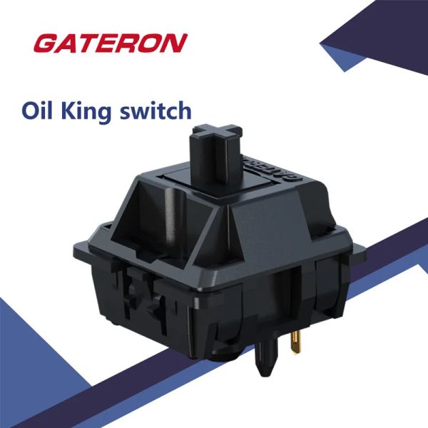 Teclados Gateron Oil King Switch Mecánico Interruptor nuevo Accesorios de interruptor 55 g Linear 5 Pin Interruptores Prelubrado Negro