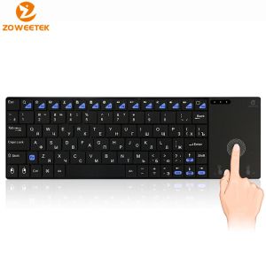 Claviers authentiques Zoweetek I12Plus 2.4g Espagnol English allemand mini clavier russe sans fil avec pavé tactile pour PC Smart TV