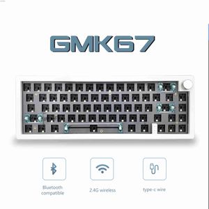 Claviers GMK67 65% Bluetooth Pad 2,4g Wireless Hot Swappable Clavier mécanique personnalisé Kit RVB Backlightl2404