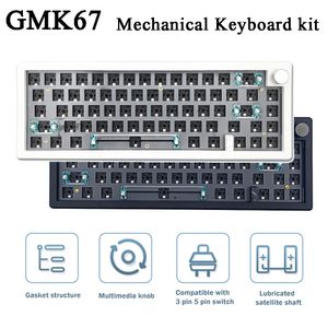 Teclados GMK67 Kit de juntas mecánicas 3 modos NKRO USB Bluetooth compatible 2 4G con cable sin interruptor 230414