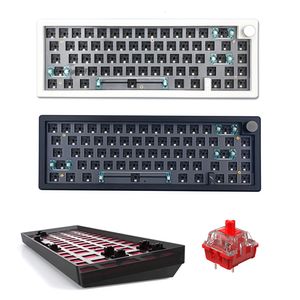 Claviers GMK67 Kit de joint de clavier mécanique échangeable Bluetooth 2.4G sans fil 3 modes Kit de personnalisation du clavier RGB rétro-éclairé 67 touches 230922