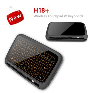 Claviers H18 Mini écran tactile complet 2,4 GHz Air Mouse Touchpad Rétroéclairage Clavier sans fil Plug and Play Clavier QWERTY intelligent pour IPTV 230715