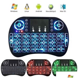 Teclados I8 2.4G Ardilla voladora Mini teclado inalámbrico Litio seco Eléctrico Luz de fondo de tres colores Correr Caballo Luz Gota Entregar Dhyow