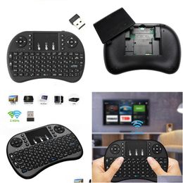 Claviers I8 2.4Ghz Clavier sans fil Air Mouse avec Toucad Travail portable Android TV Box Mini PC 18 Ordinateurs de livraison Drop Networki Dhjmu