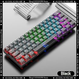 Teclados K30 Teclado mecánico con cable Transparente 2 4G Bluetooth Tres Modo RGB Luminoso 61 Clave Regalo inalámbrico personalizado 230927