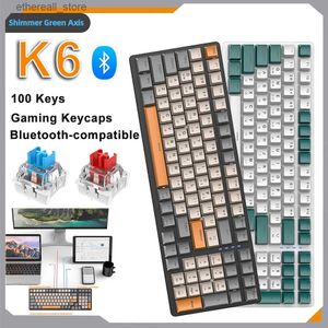 Claviers K6 K3 Clavier mécanique Wireless / Tire 100 touches Keycaps Rouge / Blue Switch Gaming Clavier pour les accessoires d'ordinateur portable Gamer Q231121