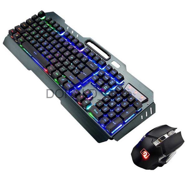 Teclados K670 Teclado inalámbrico Combo de mouse con modo de suspensión Color retroiluminado Teclado recargable Mouse para computadora portátil PC J240117