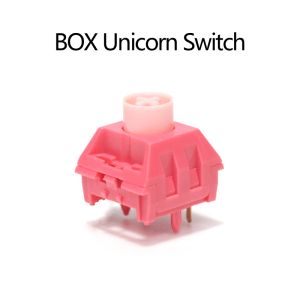 Claviers Kailhchosfox Box Pink Unicorn Mécanique Keyboard Interrupteur de clavier Hangfeeling MX Switch 5pin Pom Materif