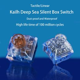 Toetsenborden Kailh Deep Sea Silent Keyboard Switch Pro Whale Tactile 60g Lonely Island Lineair 45g RGB 5pin voor DIY Mechanisch SMD MX 231117