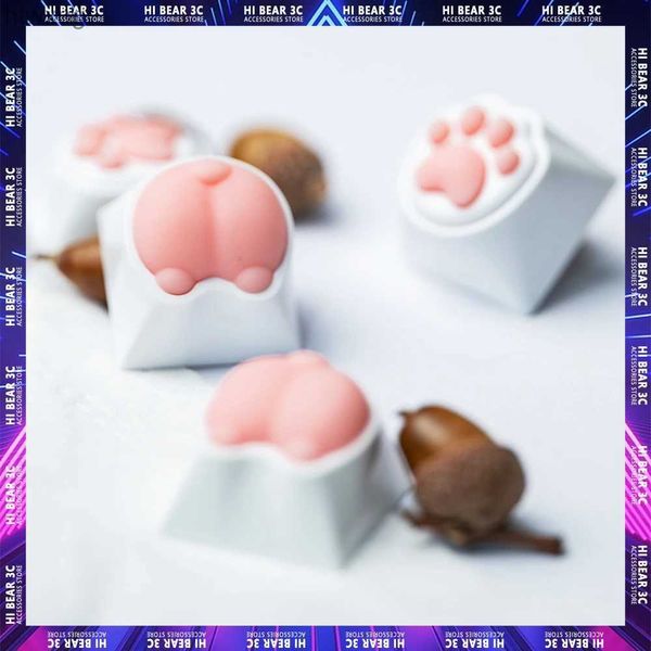 Claviers Kawaii chat griffe bout à bout Keycaps créatif Silicone Keycap personnalisé personnaliser Keycaps pour clavier Keycaps ensemble Gamer accessoires YQ240123