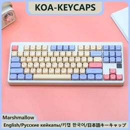 Claviers KBDiy 141 touches/ensemble PBT guimauve Keycap KOA profil 7U japonais russe coréen Keycaps pour clavier mécanique ISO MAC Key Cap 231130