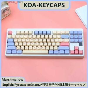 Claviers KBDiy 141 touches/ensemble PBT guimauve Keycap KOA profil 7U japonais russe coréen Keycaps pour clavier mécanique ISO MAC Key Cap Q231121