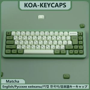 Toetsenborden KBDiy 143 toetsen/set Russisch Japans Koreaans Matcha Keycap Groen KOA PBT Keycaps voor mechanische toetsenborddoppen voor GMK67 GMK64 61 231130