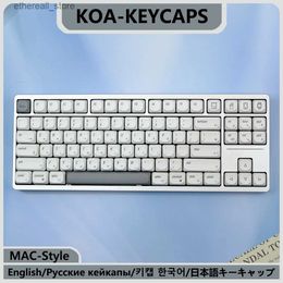 Toetsenborden KBDiy MAC Style Keycaps PBT KOA Profiel Japans Russisch Koreaans Keycap voor mechanisch toetsenbord ISO 7U Wit 138 toetsen Cap Q231121