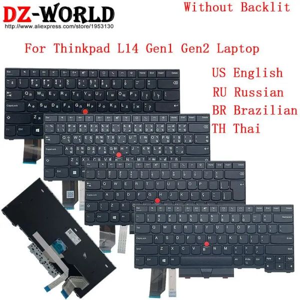 Teclados teclado para Lenovo ThinkPad L14 Gen1 Gen2 G1 G2 laptop US Inglés Br Brasil Ru ruso Tha Thai 5N20W67688 5N20W67656