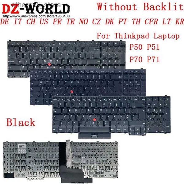 Teclados Teclado para Lenovo Thinkpad P50 P70 P51 P71 Laptop DE GR IT CH SWS US FR TR NO CZ DK PT TH CFR LT KR Azerty Qwertz Q231121