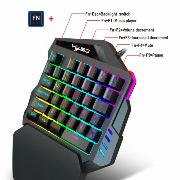 Claviers Keyboard Dandée USB Gaming Gaming Clavier Wired Clavier Blue Switch Keys Gamer Computer ordinateur