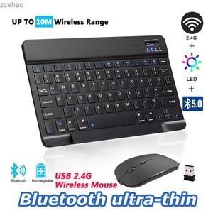 Toetsenboards Keyboard Wireless Bluetooth 5.0 2.4G Russische/Engelse toetsenbordmuiscombinatie USB C ontvanger geschikt voor MacBook iPad PC Tablet ChargingL2404