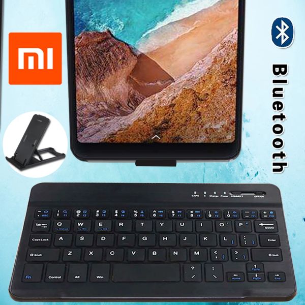 Tecillos teclado Teclado inalámbrico Bluetooth 3.0 para Xiaomi Mi Pad 2/Mi Pad 3/Mi Pad 4 Teclado recargable de tableta LTE+soporte