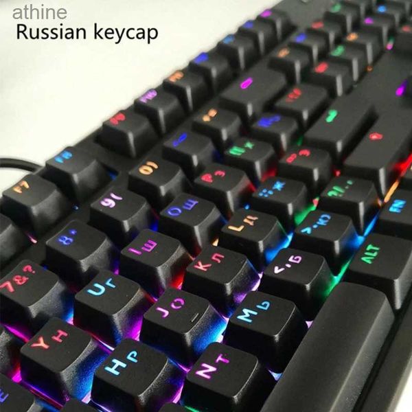 Claviers Claviers 104 touches russe coréen rétro-éclairé Keycaps OEM profil ABS Keycap Gamer personnalisé bricolage pour clavier mécanique Cherry MX Switch YQ240123