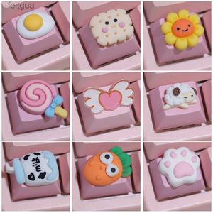 Claviers Claviers 1pc Pink Cute Cartoon PBT KEYCAPSP Gift For Cherry MX Mécanical Keyboard Diy 1.25U Ctrl Alt Fn Keycap R1 Height OEM YQ240123