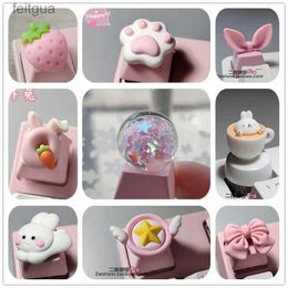 Claviers Claviers 1 pièces mignon clavier mécanique Keycaps personnalisé Anime personnalisé chat griffe lapin en plastique résine Esc clavier casquettes YQ240123