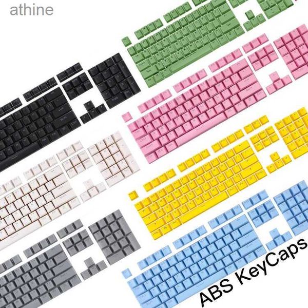 Claviers claviers 7 couleurs 104 touches ABS Keycap ensembles en boîte profil OEM pour claviers mécaniques bricolage | ANSI US-Layout | Macarons | Bleu clair Violet YQ240123