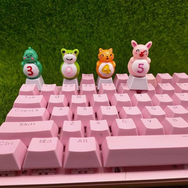 Teclados Teclados Anime Kawaii Keycaps para tapas de teclados mecánicos Cherry Mx Single Custom Keycap Game Pink Diy ESC PBT Key Cap 1PC YQ240123