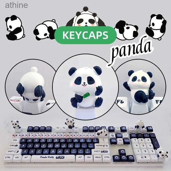 Claviers Claviers dessin animé panda keycaps cadeaux mignons cerise arbre décoration PBT clavier mécanique exclusif YQ240123