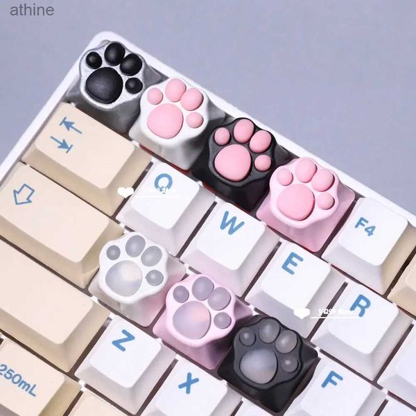 Claviers Claviers Cat Claw Key Cap Jeux Cat Paw DIY Key Cap pour clavier mécanique Bear Claws Soft Feel Silicone Rétro-éclairé en alliage d'aluminium Keycaps YQ240123