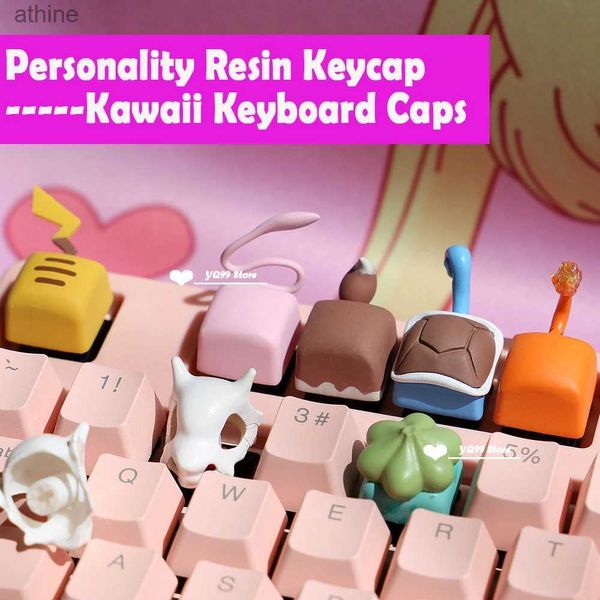 Claviers Claviers ESC clé personnalité résine Keycap tridimensionnel Anime dessin animé Elf Keycaps kawaii clavier keycaps Compatible avec les commutateurs MX YQ240123